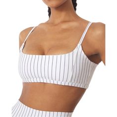 Available New Weworewhat Cami Pinstripe Bra Top Brushed Poly White Black Sz Xl Style Wwab04-2 Adjustable Straps Size Xlarge Brand New With Tags Perfect Condition Typically Ships Same/ Next Day White Vertical Stripes Top For Beach, White Vertical Stripes Top For Vacation, Ribbed Loungewear, Cami Bra, Bandeau Crop Top, Black Bandeau, Vintage Crop Tops, Bralette Tops, Bra Top