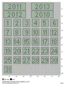 a cross stitch pattern with the numbers on it