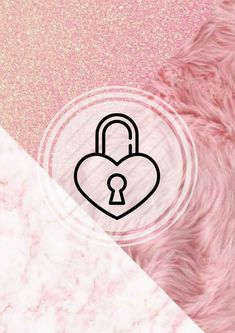 a pink and white background with a lock on the front, and an image of a heart