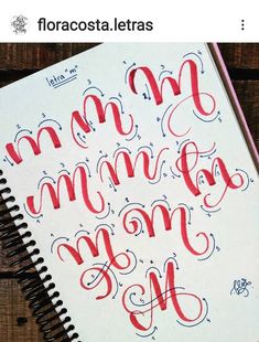 a notebook with some type of writing on it and the letters in red, white and blue