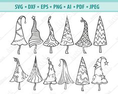 Svg Tree, Trees Svg, Minimalist Jewelry Silver, Tree Doodle, Tree Cut, Christmas Tree Svg, Christmas Tree Clipart, Cone Christmas Trees, Tree Clipart