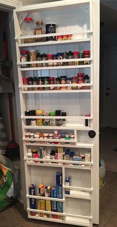 the pantry is organized and ready to be used as a storage unit for food items