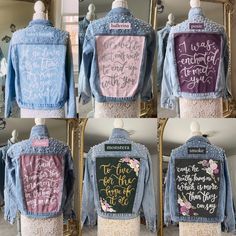 2-3 WEEK PROCESSING TIME Beaded pearl denim jacket - hand painted with permanent paint. Dry Clean Only. If in between sizes, size up for an oversized fit Material: Cotton/Polyester BlendMaterial Type: Denim Concert Denim Jacket, Jean Jackets Painted, Eras Tour Painted Jeans, How To Paint On Denim, Eras Tour Denim Jacket Diy, Eras Tour Jacket Diy, Taylor Swift Jean Jacket Diy, Upcycled Jean Jacket, Eras Tour Denim Jacket