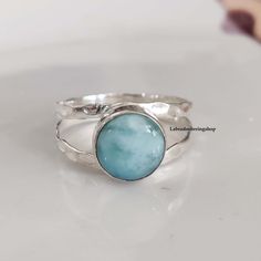 Larimar Ring ,925 Starling Silver Ring, Women Ring, Handmade Ring, Statement Ring, Gemstone Ring, Band Ring, Boho Ring, Dainty Ring,Gift RingBenefits Of Larimar Ring Larimar is said to enlighten and heal in a physical, emotional, mental and spiritual way. It stimulates the heart, throat, third eye and crown chakras facilitating inner wisdom and outer manifestation. It represents peace and clarity, radiating healing and love energy. Occasion : Birthday Events, Lovely Valentine's Day Gift, Anniver Silver Larimar Promise Ring, Round Larimar Rings As A Gift, Adjustable Larimar Rings As Gift, Silver Larimar Ring Stamped 925, Turquoise Moonstone Ring In Sterling Silver, Unique Silver Larimar Rings, Stamped 925 Larimar Rings As A Gift, Larimar Rings, Carnelian Ring