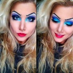 Easy Halloween Makeup for 2017 Ursula Makeup Tutorial, Little Mermaid Makeup, Disney Ursula, Halloween Make-up Looks, Halloween Decor Diy, Makeup Powder, Hallowen Costume