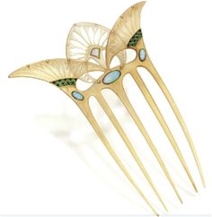 A gold, tortoiseshell, opal and enamel hair comb by Georges Fouquet, France, 1905-1908 Art Deco Hair, Tortoise Shell Hair, Egyptian Jewelry