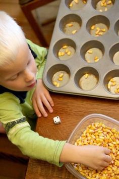 One to One Correspondence Activity with Corn Kernels Corn Activities For Preschool, Subitizing Kindergarten, Math Portfolio, Scarecrow Activities, Farm Week, Number Activities Preschool, Keeping Kids Busy, Busy Activities