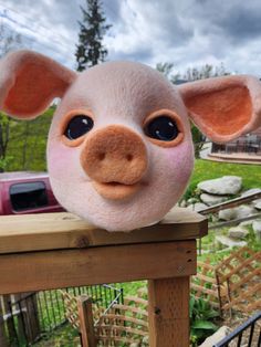 Soft wearable pig mask headpiece, super lightweight pig mask furry rave event festival costume , all wool, no frame Pig Mask, Festival Costume, Parade Float, Festival Costumes, Costume Hats, Costume Accessories, Headpiece, Float, Mask