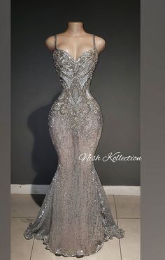 Silver Glitter Prom Dresses, Prom Dress Black Women Silver, Prom Dresses With Gems, Silver Bling Dress, Unique Ball Dresses Senior Prom, Shop Prom Dresses, Prom Dresses Expensive, Silver Dress Nail Ideas, Silver Grey Prom Dress