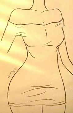 a drawing of a woman's body with her hands on her hips and the bottom half of her torso