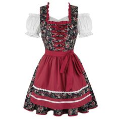 PRICES MAY VARY. The dirndl dresses is made of sofy and comfortable polyester. Women dirndl dresses is lace trimmed collar, with bubble short sleeves. Oktoberfest dirndl dress has adjustable lace up at the chest for perfect body fit. Floral plaid dirndl dress with a solid color apron is follwing the traditional women oktoberfest costumes, decorated with exquisite embroidery. More color of beer dress could be selected, let's dress the colorful beer costume to enjoy the beer party. Dirndl dress us Octoberfest Outfits, Oktoberfest Costume Women, Beer Costume, Dirndl Dresses, Dirndl Dress Oktoberfest, Bavarian Dress, Oktoberfest Outfits, Oktoberfest Dress, Traditional Women