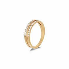 Dainty and delicate, the Layne Double Ring in Gold is the perfect addition to your ring collection! This gold ring has a slim band and features two rows of tiny diamonds giving it a touch of subtle sophistication that is perfect to wear day or... Ring Collection, Hypoallergenic Jewelry, Tiny Diamond, Double Ring, Delicate Necklace, Ring Collections, Gold Ring, Sale Items, Cubic Zirconia