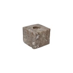 a square stone candle holder on a white background