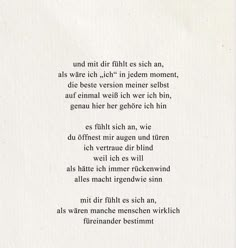 a poem written in german on white paper