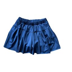 A navy yoga skort that goes with anything and can be worn anywhere. Pleats all around and built-in shorts for added comfort. 95% rayon, 5% spandex. Machine washable. $42 By Erge Designs Navy Stretch Tennis Skirt For Summer, Elastic Waistband Mini Skirt In Elastane, Summer Elastane Short Skort, Navy Stretch Casual Skort, Blue Elastane Shorts, Summer Blue Elastane Skort, Versatile Stretch Short Skort, Navy Stretch Shorts With Elastic Waistband, Short Elastane Swim Skirt With Elastic Waistband