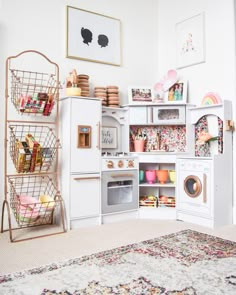 the kitchen is clean and ready to be used as a child's playroom