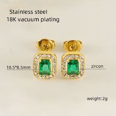 Material: Titanium Steel Fashion Element: Quadrilateral Style: Advanced Sense Square Earrings Studs, Square Stud, Gold Plating, Women's Earrings, 18k Gold, Sense, Plating, Stud Earrings, Stainless Steel