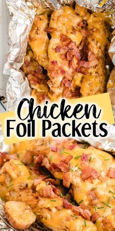 chicken foil packets with text overlay