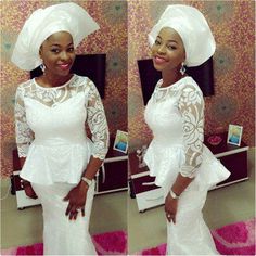 Lace Straight Dress Styles, Nigerian Lace Styles For Wedding, Straight Dress Styles, Puff Hands, Lace Styles For Wedding, Nigerian Lace Styles Dress, Stylish Naija, Nigerian Lace Styles