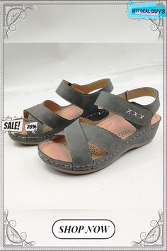 All Season Pu Sandals Leather Shoes Women Flats, Fancy Sandals, Sandals Patterns, Summer Wedges, Wedges Sandals, Peep Toe Shoes, Leather Flat Shoes, Rubber Shoes, Peep Toe Sandals