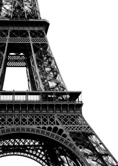 black and white photograph of the eiffel tower