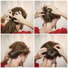 WEDDING HAIR WEEK: High Curly Bun | by emily meyers Before I get started with today's post I'm excited to announce the winner of the Canon Gibson Girl Hair, Latest Hairstyles For Ladies, Gibson Tuck, Braided Crown Hairstyles, Freckled Fox, Edwardian Hairstyles, Hair Tuck, Night Hairstyles