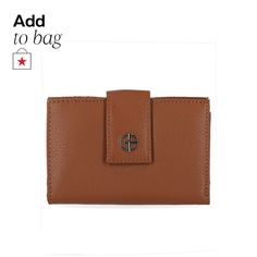 in stock Classic Leather Card Holder With Snap Closure, Classic Leather Coin Purse With Snap Closure, Classic Leather Wallet With Snap Closure, Classic Leather Wallet With Magnetic Closure, Pebbled Leather, Cognac, Card Slots, Leather Wallet, In Store