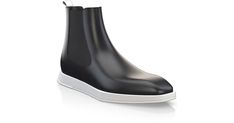 Men`s Square Toe Flat Ankle Boots 13859 High-top Leather Chelsea Boots With Contrast Sole, High-top Chelsea Boots With Contrast Sole, Modern Chelsea Boots With Rubber Sole And Plain Toe, Modern Slip-on Chelsea Boots With Rubber Sole, Modern Chelsea Boots With Rubber Sole, Black Chelsea Boots With Rubber Sole For Galas, Modern Black Chelsea Boots With Leather Lining, Modern Slip-on Boots With Contrast Sole, Black Leather Chelsea Boots With Textured Sole