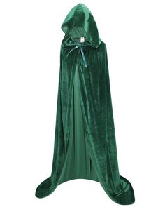 a green cloak with a hood on it