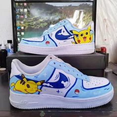 Shoe Artwork, Anime Custom, Custom Af1, Cute Nike Outfits, Air Force 1 Custom, Unique Sneakers, Custom Air Force 1, Shoes Custom, Cute Nikes