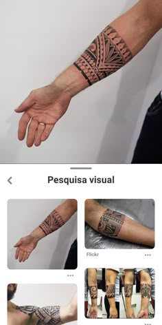 an image of a person with tattoos on their arm and hand, in different stages of being tattooed