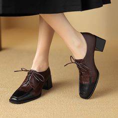 #ColorPop #Oxfords #WomenShoes Block Heel Oxfords For Office, Brown Almond Toe Lace-up Shoes With Rubber Heel Cap, Brown High Heel Leather Shoes For Work, Court Shoes With Rubber Sole And Block Heel, Brown Low Heel Business Heels, Brown Pointed Toe Court Shoes With Leather Sole, Brown Block Heel Court Shoes With Reinforced Heel, Brown Court Shoes With Reinforced Block Heel, Brown Square Toe Court Shoes