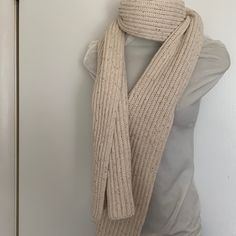 Nwt Chunky Knit Scarf Chunky Knit Scarf, Chunky Knit Scarves, Cream And Gold, Knit Scarf, Chunky Knit, Scarf Wrap, Scarf Accessory, Sparkle, Women Accessories