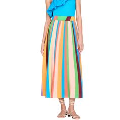 Thanks For Checking Out Our Fabulous Posh Closet!! All Of Our Items Are New With Tags! Never Worn Or Used <3 - Composition: 100% Silk Fabric - Description: Show Off Just The Right Amount Of Skin In This Beautifuly Designed Midi Length Skirt. The Cambrie Skirt In The Rainbow Stripe Is Peak Marie Oliver Summer Style. Bright Colors, An Eye-Catching Pattern, And A Gorgeous 100% Silk Fabric With A Dreamy Drape. Cambrie Has It All. The Flattering Midi Skirt Can Be Dressed Up Or Down With An Elastic Wa Multicolor Summer Workwear Skirt, Summer Workwear Multicolor Skirt, Midi Length Skirts, Women Skirts Midi, Rainbow Stripes, Color Shades, The Rainbow, Silk Fabric, Summer Style