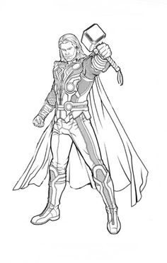 the avengers coloring pages for kids to print out and color with their favorite characters, including thor