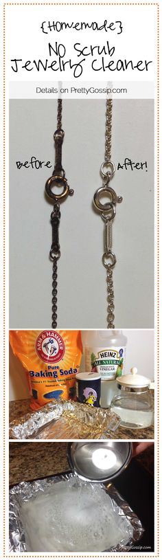 the before and after pictures of how to make homemade jewelry necklaces with chain links