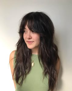 Layer Long Haircut Choppy, Women Fall Haircuts, Shag Half Up Half Down, Gen Z Haircuts, Shag Cut Long Hair, Shag Haircut Long Hair, Long Shag Mullet, Shag Long Hair