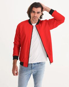 Men's Red Bomber Jacket - Etsy Bosnia and Herzegovina Red Relaxed Fit Outerwear For Streetwear, Womens Costume, Red Camo, Camo Men, Costume Shoes, Unique Outfits, Red Jacket, Costumes For Women, Adidas Jacket