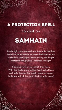 the poem for samhan, written in white ink on red paper with spider webs