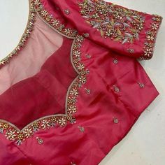 Aari Work Blouse For Pink Blouse, Net Blouse Designs With Aari Work, Self Colour Saree Blouse Designs, Designer Work Blouses, Maroon Blouse Designs Bridal, New Model Maggam Work Blouse Designs, Net Maggam Work Blouses, Maggam Work Net Blouse Designs, Bridal Blouse Back Designs