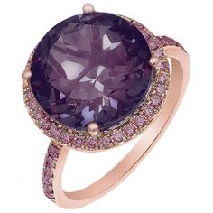 Ring Pink Gold 14 K Pink Sapphire 46-0,39ct Amethyst 1-5,75ct Weight 4.08 grams Size 16 With a heritage of ancient fine Swiss jewelry traditions, NATKINA is a Geneva based jewellery brand, which creates modern jewellery masterpieces suitable for every day life. It is our honour to create fine jewelry, and it’s for that reason that we choose to only work with high-quality, enduring materials that can almost immediately turn into family heirlooms. From our selection of precious metals set with gen Rose Gold Halo Ring, White Gold Sapphire Ring, Pink Gold Rings, Sapphire Cocktail Ring, Blue Sapphire Diamond, Diamond Cocktail Rings, Modern Ring, 18k Yellow Gold Ring, Pink Ring