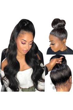 ALIPOP 26 Inch Body Wave Full 360 Lace Front wigs Human Hair 200 density,360 Lace Front Wigs Human Hair For Black Women,HD Transparent 360 Lace Frontal Wigs Human Hair Can Make High Ponytail &amp; Buns Frontal Wig Body Wave, Hair 360, High Ponytail Hairstyles, Lustrous Hair, Frontal Hairstyles, 360 Lace Wig, Human Virgin Hair, Wigs Human Hair