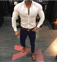 Mens Formal Fashion, Arman Malik, Gq Mens Style, Fitted Shirts, Men Formal, Mens Formal, Navy And Brown, Fashion Attire