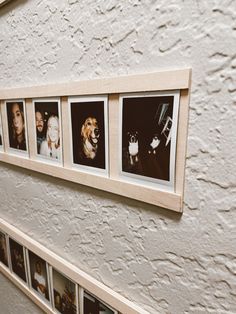 DIY Instax Photo Holder Modern Polaroid Display, Displaying Instax Photos, How To Style Polaroids On Wall, Instax Mini Photo Display Ideas, Mini Photo Display Ideas, Instax Mini Display, Mini Poloroid Pictures Ideas, Polaroid Pictures Display Wall, Framing Polaroid Pictures