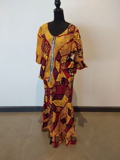 "Discover the allure of the \"Olaedo\" Igbo dress, an exquisite blend of tradition and contemporary sophistication, exclusively available at our Etsy store. This opulent garment celebrates the richness of Igbo heritage, meticulously crafted to embody grace and prosperity. Drenched in resplendent gold, the Olaedo dress symbolizes wealth and royalty, each thread intricately woven to capture the essence of Igbo culture. With a secondary color of vibrant red, this dress infuses passion and energy, paying homage to the Igbo people's resilience. Featuring traditional Igbo motifs and patterns, the dress is a wearable work of art, telling a story of cultural significance through symbolic embroidery. The silhouette, a perfect fusion of modern tailoring and traditional elements, ensures a flattering Fitted Yellow Dress With Traditional Patterns, Elegant Red Maxi Dress For Traditional Ceremonies, Fitted Multicolor Maxi Dress For Traditional Ceremonies, Ceremonial Fitted Maxi Dress, Elegant Red Dress With Traditional Patterns, Fitted Maxi Dress With Traditional Patterns, Elegant Multicolor Ankara Fabric Maxi Dress, Elegant Red Ankara Fabric Dress, Fitted Maxi Dress With Traditional Patterns For Ceremonies