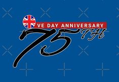 the 75th anniversary logo is displayed on a blue background with red, white and black lettering