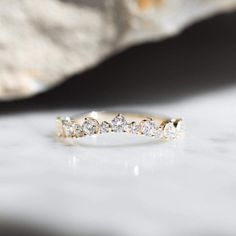 Arched Alternating Auk Band - Consider the Wldflwrs Pepper Band, Custom Initial Necklace, Hexagon Diamond, Simple Band, Solid Gold Band, Diamond Bar, Eternity Wedding Band, Diamond Cluster Ring, Unique Engagement