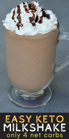 an easy keto milkshake with whipped cream on top