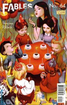 a magazine cover with children at a table and candles on it, surrounded by other people