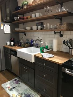 the kitchen is clean and ready to be used as a place for cooking or baking